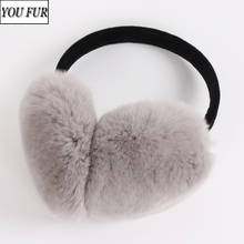 Good Elastic Rex Rabbit Fur Women Earmuff Winter Warm Genuine Rex Rabbit Fur EarMuffs Lady Fluffy 100% Natural Real Fur Earflaps 2024 - buy cheap