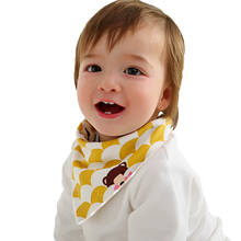 Хлопковое детское полотенце-Слюнявчик с треугольными слюнявчиками, двусторонний осенне-зимний нагрудник, впитывающая ткань, водонепроницаемый нагрудник с рисунком 2024 - купить недорого