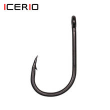 Icerio 30 pçs clássico ganchos de pesca da carpa preto fosco forjado aço curvo farpado pop-up rig fishhook 2024 - compre barato