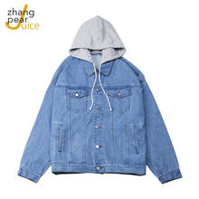 Men Denim Jacket Streetwear Hip Hop Men's Hooded Jean Jackets Male Casual Loose Outerwear New Spring Fashion Coat 2024 - buy cheap