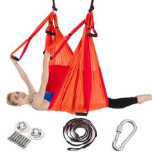 Full Set 6 Handles Yoga Hammock Anti-Gravity Nylon Flying Swing Trapeze Aerial Traction Device Home GYM Hanging Belt 16 Colors 2024 - buy cheap