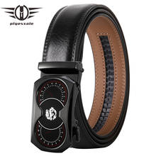 Zinc Alloy Automatic Buckle Male Belt Brown Blue Black White Gray Genuine Leather Belts for Men 2021 New Fashion Mens Belts B512 2024 - buy cheap