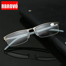 RBROVO-gafas de lectura de medio Marco de Metal para hombre y mujer, de negocios para lentes cuadradas hipermetropía, graduadas + 2,5 + 3,0, gafas de visión lejana 2024 - compra barato