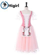 Vestido largo romántico de tutú de ballet para niña, tutú de ballet profesional, rosa, BT9239 2024 - compra barato