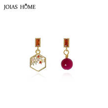 JoiasHome-pendientes de gota asimétricos para mujer, joyería de plata 925, piedras preciosas redondas, gotas para las orejas, regalo de citas para niña 2024 - compra barato