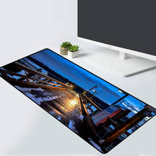 Xgz gaming mouse pad porto noite vista padrão computador notebook escritório teclado jogo console acessórios tapete do mouse 2024 - compre barato