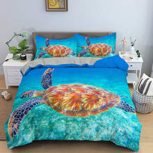 Цветные в морском стиле постельного белья морская черепаха пододеяльник постельное белье Twin/Queen/King Размеры кровать для детей 2024 - купить недорого