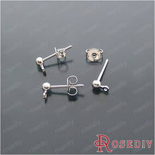 Wholesale Imitation Rhodium  Steel Stud Earring with Copper Back Diy Jewelry Findings with Earring back 20 sets (JM4877) 2024 - buy cheap