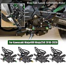 CNC Aluminum Adjustable Foot Rests Rear Set Footpegs for Kawasaki Ninja400 Ninja250 2018 2019 2020 2021 Motorcycle Accessories 2024 - buy cheap