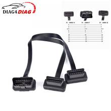 30CM OBD2 Extension Cable 16pin Dual Female Y Splitter OBD 2 Connector As Noodle Flat 30 CM Male To Female Extension Socket 2024 - buy cheap