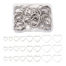 1Box Hollow Heart Charms Pendants Stainless Steel Linking Ring For DIY Earring Bracelet Necklace Jewelry Making Accessories 2024 - buy cheap