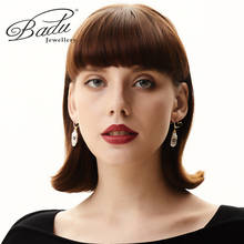 Badu Elegant Bohemia Handmade Pearl Drop Earrings for Women Luxury Zirconia Gold Stud Earring Wedding Jewelry Gift 2024 - buy cheap