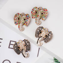 Lovely Girl Statement Rhinestone Elephant Stud Earrings Exaggerated Women Beaded Animal Earring oorbellen Party Jewelry 2024 - buy cheap