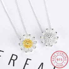 925 Sterling Silver Necklace For Women Daisy Sunflower Pendant Clavicle Necklace collares Summer Jewelry S-N205 2024 - buy cheap