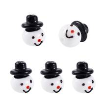 5pcs Handmade Lampwork Beads Christmas Snowman Head Bead For DIY Jewelry Making White 18.5~20x13~14mm Hole: 1.6mm 2024 - buy cheap