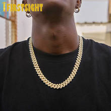 12mm Cuban Link Chains Necklace Gold Silver Color cz Hiphop Fashion Jewelry Bling AAA Zircon 2 Row Iced Out Necklaces For Men 2024 - buy cheap