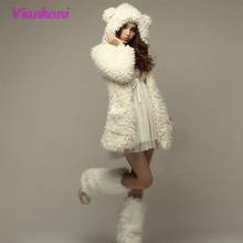 Coats Women 2021 Winter Fashion Teddy Bear Ears Loose Coat Thick Warm Hoodie Outerwear Jacket Plus Size Chaquetas Mujer 2024 - buy cheap