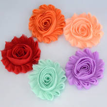 Nishine 20pcs/lot Fashion Chic Shabby Chiffon Flowers for Kids Hair Accessories 3D Frayed Fabric Flowers for Girls Headbands 2024 - buy cheap
