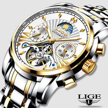 Relogio Masculino Mens Watches LIGE Top Luxury Brand Fashion Tourbillon Automatic Mechanical Watch Men Waterproof Skeleton Clock 2022 - buy cheap