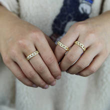 Bling 5A фианит cz кубинское звено цепи обручальное кольцо cz вечность кольцо на палец для женщин, льдом открытым регулировать кольцо на палец 2024 - купить недорого