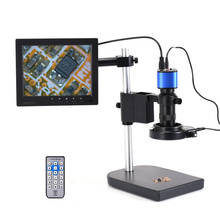 Cámara de microscopio de vídeo Digital Industrial 1080P 16MP HDMI + lente de montaje 100X C + 56 anillo de luz LED + soporte para soldadura de CPU PCB 2024 - compra barato