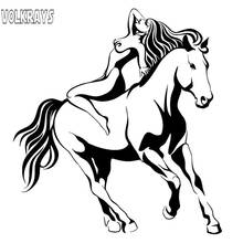 Volkrays Fashion Car Sticker Sexy Girl Horse Motorcycle Accessories Reflective Waterproof Vinyl Decal Black/Silver,13cm*12cm 2024 - buy cheap