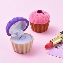 10pcs Purple Hot Pink Cup Cake Shape Velvet Jewelry Gift Boxes Portable Jewelry Storage Case for Ring Earrings Necklaces 6x5.8cm 2024 - buy cheap