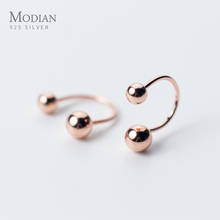 Modian Real 925 Sterling Silver Rose Gold Color Beads Clips Earring for Women Dont Need for Pierced Ear Korea Style Fine Jewelry 2024 - buy cheap
