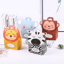 5pcs Animals Bags Treat Kids or Guests Dragee Gift Bag with Handle Jungle Safari Box Candy Packing Birthday Party Favors Decor 2024 - buy cheap