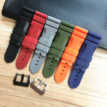 MERJUST 24mm 26mm Orange Black Green Red Gray Silicone Rubber Watchband For PAM 44MM 47MM Case Watch Strap Bracelet Wristband 2024 - buy cheap