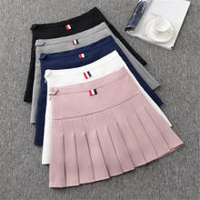 Теннисная юбка для девочек, юбка с высокой талией, Униформа с внутренними шортами, нижнее белье, юбка для бадминтона и чарлидинга, Спортивная юбка 2024 - купить недорого