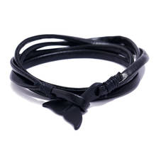 Mens Leather Bracelet 2020 Adjustable Easy Hook Fish Tail Man Animal Braslet Hiphop Rock Charm Brazalete For Hombre Pulseira 2024 - buy cheap