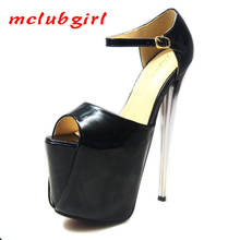 Mclubgirl/Новая женская обувь на очень высоком каблуке 19 см пикантные Клубные женские Босоножки с открытым носком на тонком каблуке; большие размеры; MJL 2024 - купить недорого