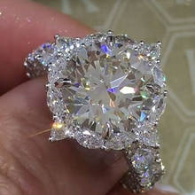 FDLK Dazzling Brand Jewelry Zinc Alloy Natural White Rhinestone Bride Engagement Wedding Ring 2024 - купить недорого