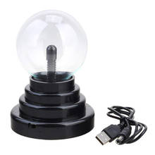 Lámpara de mesa con bola de Plasma, lámpara de mesa con sonido activado por el tacto, bola mágica de Plasma, Bombilla de discoteca con Cable Usb 2024 - compra barato