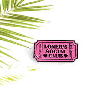 Pink Ticket Permit Enamel Pins Custom Loner's Club Brooches for Backpack Clothes Button Badge Fashion Jewelry Gift for Friends 2024 - buy cheap