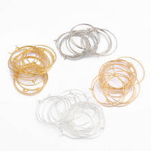 20/25/30/35mm 50pcs/lot Metal Wire Circle Earrings Beading Hoops Gold/Silver For Women Earring Hoops DIYFindings 2024 - buy cheap