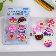 Brinquedos de bolo donut de 6 espaços-kawaii mini presentes para crianças em desenho animado papelaria novidade 2024 - compre barato