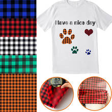 25CM*2M/3M Plaid Pattern PU Heat Transfer Vinyl Film Iron On Vinyl Heat Press Machine Cutting Plotter T-Shirt Christmas DIY 2024 - buy cheap