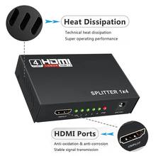 Divisor de sinal ultra hd, 1 saída 4, 1080p, 3d, 4 vias, hdmi, compatível com 2024 - compre barato