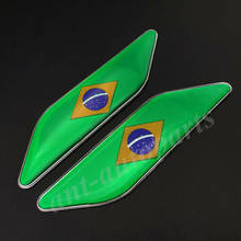 Emblema de guardabarros de coche con bandera brasileña, calcomanías de insignia lateral, carenado, 1 par 2024 - compra barato