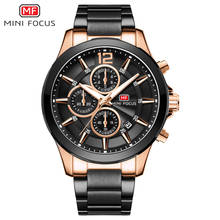 MINI FOCUS-reloj analógico de acero inoxidable para hombre, accesorio de pulsera de cuarzo resistente al agua con calendario, complemento Masculino de marca de lujo disponible en color negro, 0237 2024 - compra barato