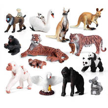 Имитация животных, игрушка тигр, орангутан, кенгуру, лебедь, панда, модель куб, ПВХ фигурки животных, игрушки для детей, рождественские подарки 2024 - купить недорого