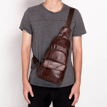 New Men's Vintage Sling Chest Bag Messenger Casual men's shoulder bag genuine leather Men sling bag soft leather shoulder bag 2024 - buy cheap