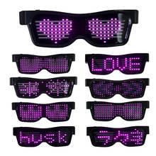 Волшебные Bluetooth светодиодные очки для вечеринок управление приложением светящиеся очки USB зарядка DIY многоязычные быстрая вспышка светодиодные очки для вечеринки 2024 - купить недорого