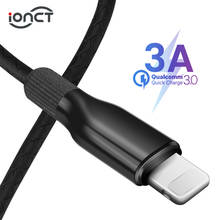 IONCT 3A USB быстрый заряд кабеля кабель для передачи данных для iPhone X XR XS Max 8 Plus 7 6 iPad 1 м TPE USB кабель для быстрой зарядки шнур провод для телефона 2024 - купить недорого