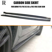 3D Style Carbon Fiber Side Bumper Skirt for BMW F15 X5 F16 X6 with M Package & F85 X5M F86 X6M Side Skirts Bodykit 14 - 18 2024 - buy cheap