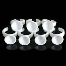 100pcs Tattoo Adhesive Pigment Holders Ring Disposable Eyelash Extension Glue Holder New And High Quality Disposable Dec 2024 - buy cheap