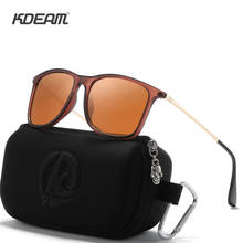 KDEAM Vintage Square Sunglasses Men Polarized Retro Chris-Shape Sun Glasses Night Vision Goggles KD902 2024 - buy cheap