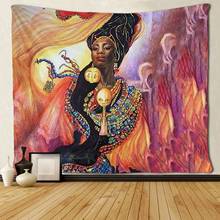 Black Afro Girls African American Women Traditional Tapestries Hippie Art Wall Hanging 2024 - buy cheap